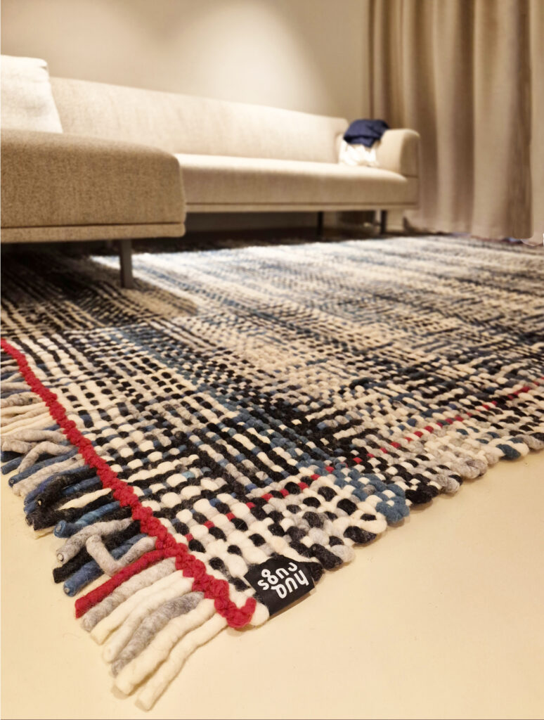 Harris tweed red accent